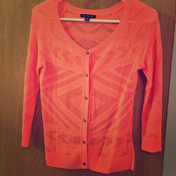 American Eagle Coral Sweater/Cardigan XS