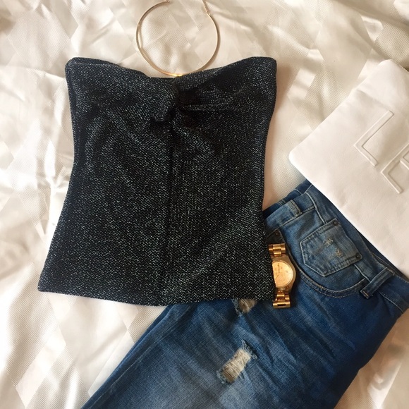 Sparkle knotted tube top