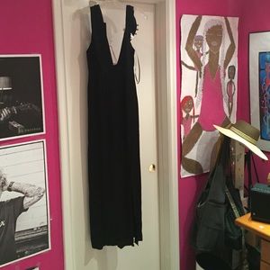 LONG BLACK GOWN WITH SLIT!