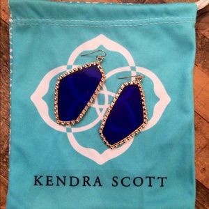 Kendra Scott earring in cobalt blue