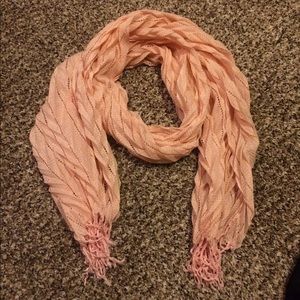 Peachy summer scarf with shimmer