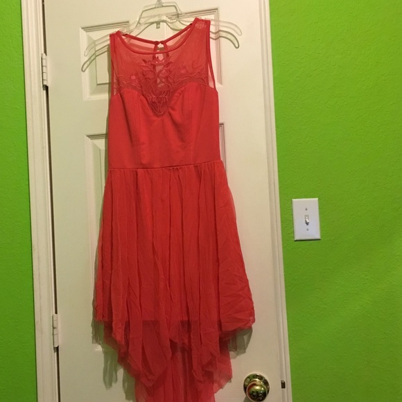 Orange High Low Dress