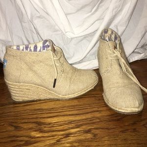 TOMS lace up wedges