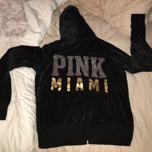 victorias secret black velvet PINK MIAMI JACKET