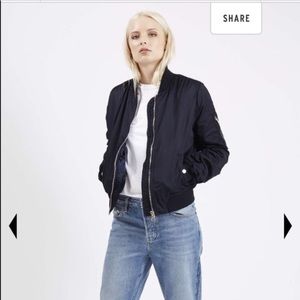NWOT - navy Top Shop bomber