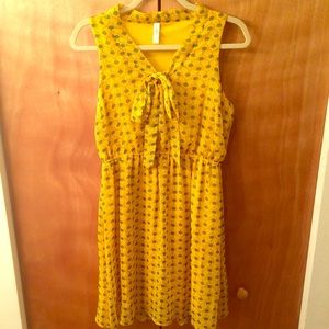 Xhilaration Yellow Patterned Dress
