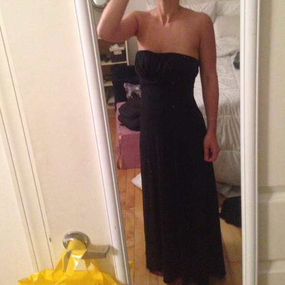 XOXO black strapless maxi dress