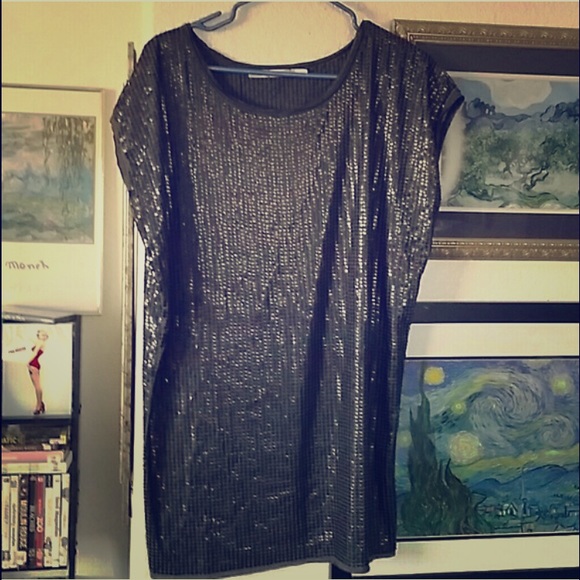 Gibson sequined mini tee-dress.