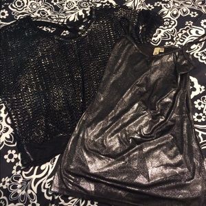 Open knit sweater with tank top