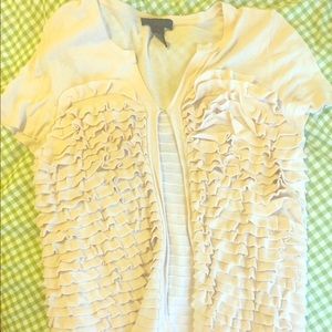 Cream colored Ruffles cardi