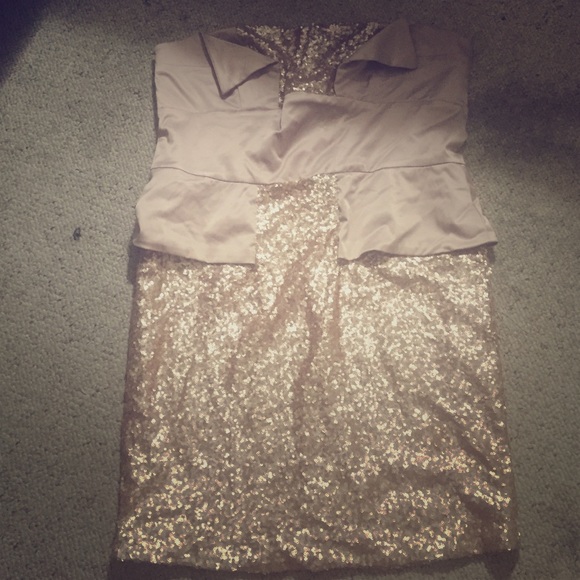 ASOS Dresses & Skirts - Asos Size 14 sequins Champagne Dress