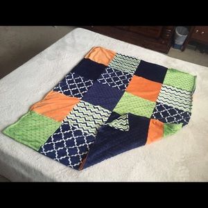 One of a kind 45x55 Handmade minky quilt