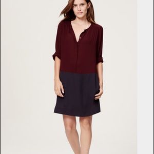 LOFT Color block Shirt Dress