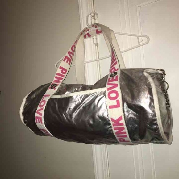 Metallic Victoria Secret Pink Duffle Bag