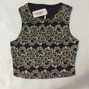 Forever 21 black/gold crop top