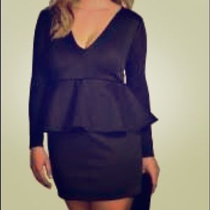 Long sleeve peplum dress