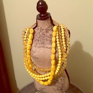 Yellow beaded Betty necklace