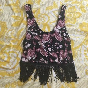 Pacsun LA Hearts Fringe Crop Top
