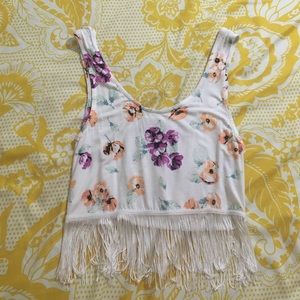 Pacsun LA Hearts Floral Fringe Top.