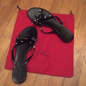 Valentino Rockstud Jelly PVC Thong Sandal