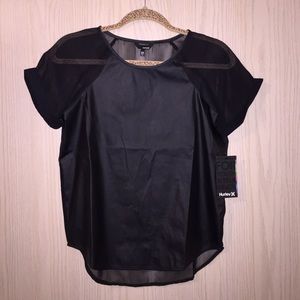 NWT Hurley faux leather top