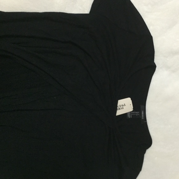 Forever 21 black long top with slit in the middle