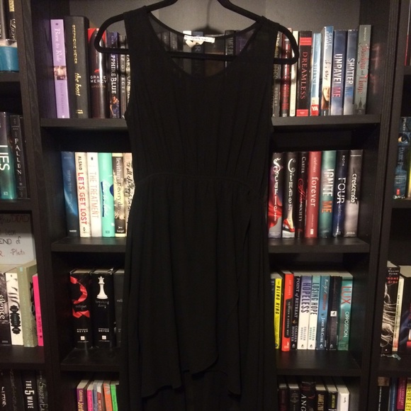 Black flowing high low dress