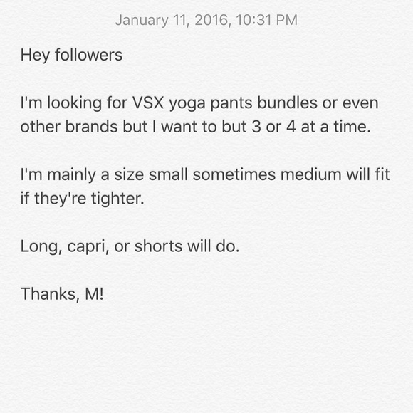 ISO yoga pants