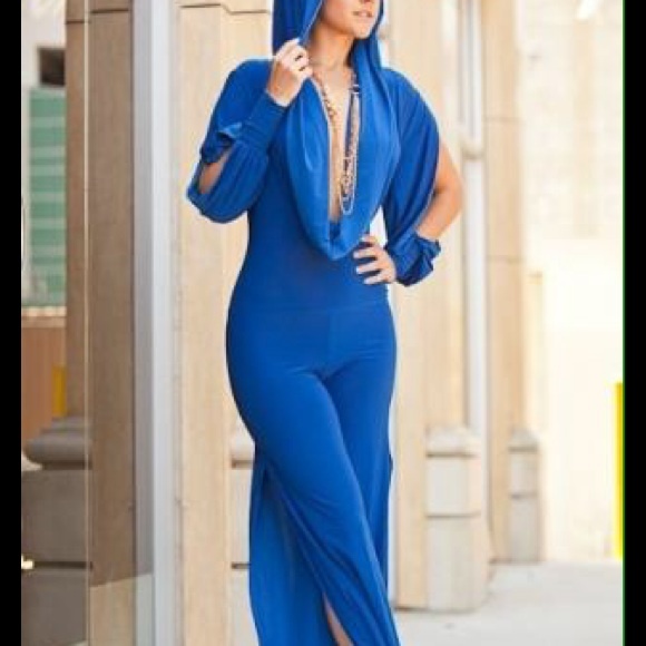 Poppin runway style genie split sleeve jumpsuit