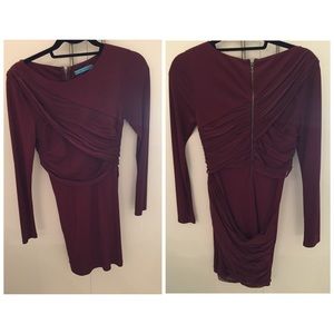 Alice + Olivia burgundy bodycon dress