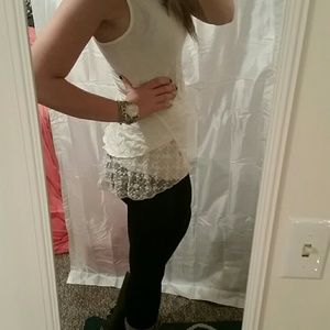 Cream lace tank