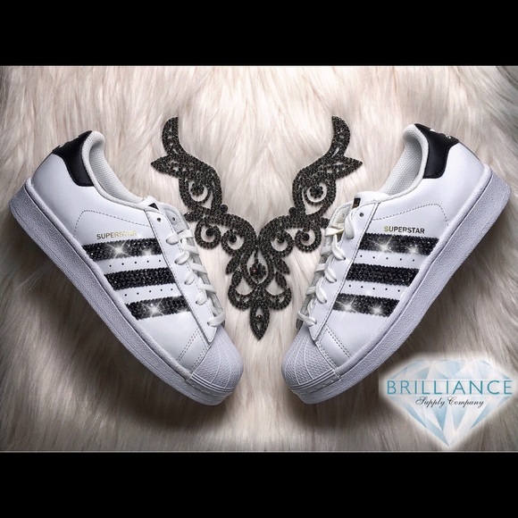 Adidas Shoes - Swarovski Adidas Superstar Originals White & Black