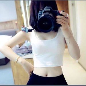 NEW White Crop Tank Top