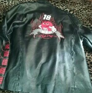 Nascar ( Kyle Bush )Black Leather jacket