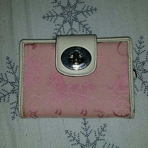 Vintage Coach wallet, pink with silver detailing