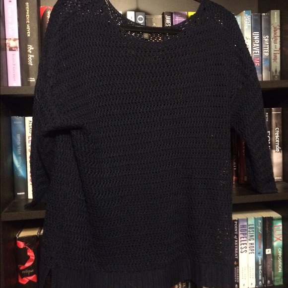 Navy woven top/tunic