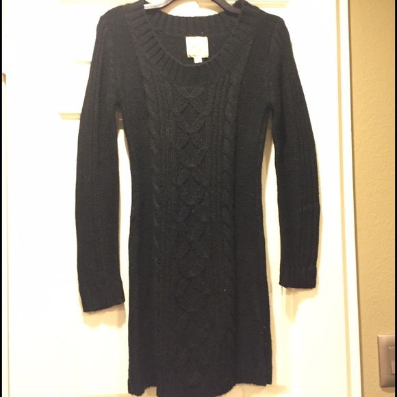 -Sold- Black knit tunic sweater dress