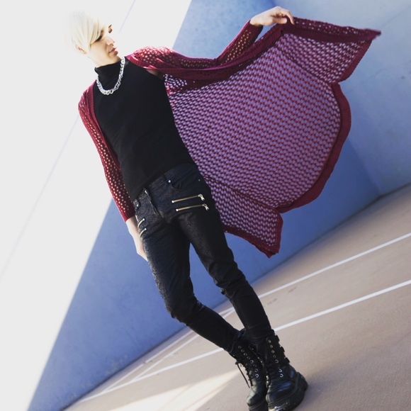 Rue21 Sweaters - 🆕Rue21 Burgundy Fishnet Cardigan Wrap Jacket Boho Rue21 Sweaters - 🆕Rue21 Burgundy Fishnet Cardigan Wrap Jacket Boho
