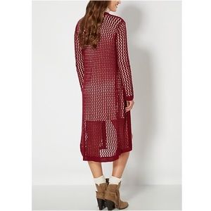 Rue21 Sweaters - 🆕Rue21 Burgundy Fishnet Cardigan Wrap Jacket Boho Rue21 Sweaters - 🆕Rue21 Burgundy Fishnet Cardigan Wrap Jacket Boho