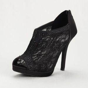 Black Lace Shootie Heels