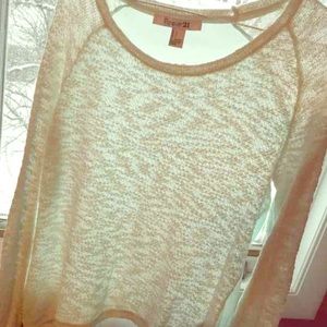 S Powder Blue Knit/Silk Long Sleeve