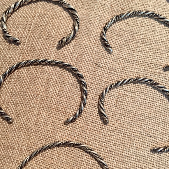 Sterling vintage Native American twist rope cuffs