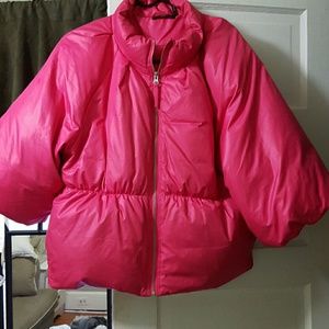 Pink puffer jacket