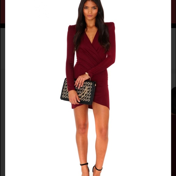 NWT BURGUNDY MISSGUIDED DRESS