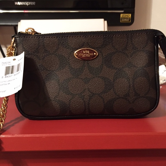 SALE! Leather Coach Wristlet- Brand New with Tags