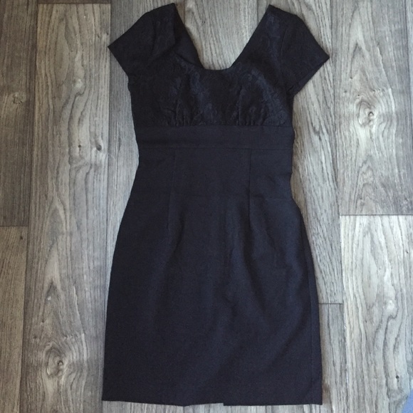Black Lace Top Business Casual Dress