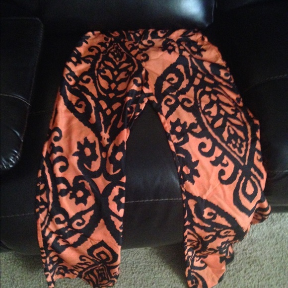 Orange and black Palazzo pants