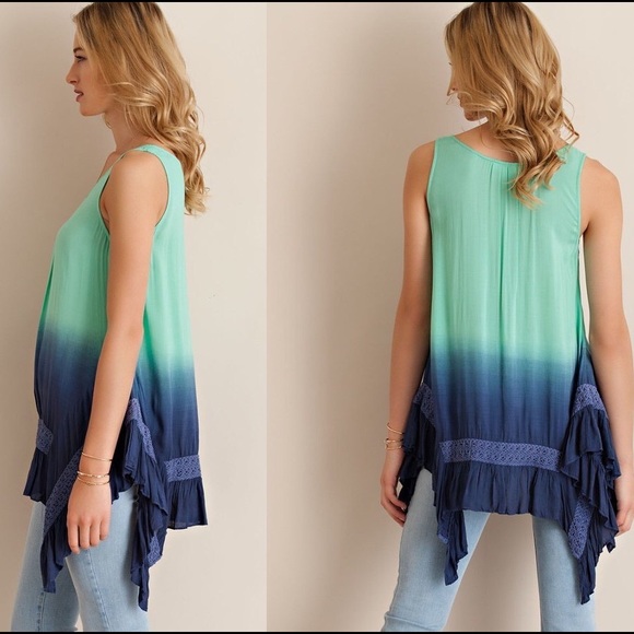 💔LAST ONE💔Ombré Handkerchief Hemline Tank Top - Picture 3 of 4