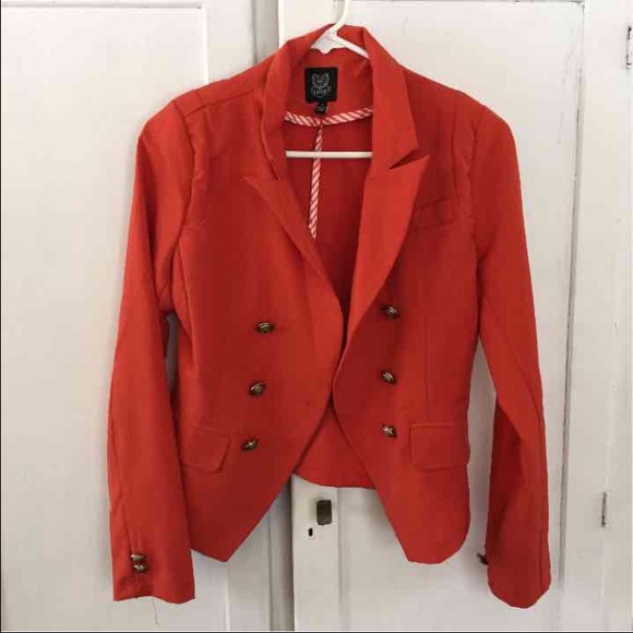Bright orange blazer