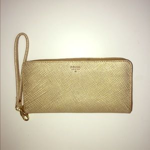 Brand new Gold Fossil wallet